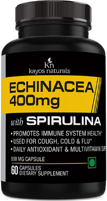 KayosNaturals Echinacea 400mg with Spirulina for Healthy Immune System - 60 capsules(500 mg)
KayosNaturals Echinacea 400mg with Spirulina for Healthy Immune System - 60 capsules(500 mg)