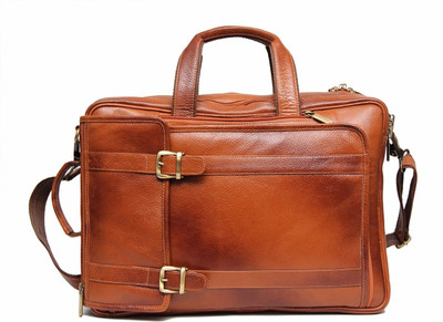 GENUINE LEATHER Laptop Backpack 15 L Laptop Backpack(Tan)
