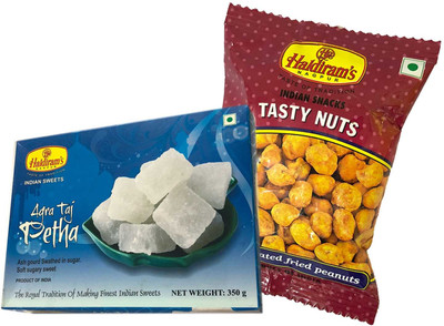 Mithai4all Diwali Gift Hamper of Agra taj Petha, Tasty Nuts (50gms) with Paper Bag Combo(1 Hamper)
Mithai4all Diwali Gift Hamper of Agra taj Petha, Tasty Nuts (50gms) with Paper Bag Combo(1 Hamper)