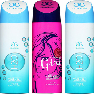 AROCHEM H2O , CHARMING GIRL AND AND H2O DYNAMIC PURE Deodorant Spray - For Men & Women(200 ml, Pack of 3)
AROCHEM H2O , CHARMING GIRL AND AND H2O DYNAMIC PURE Deodorant Spray - For Men & Women(200 ml, Pack of 3)