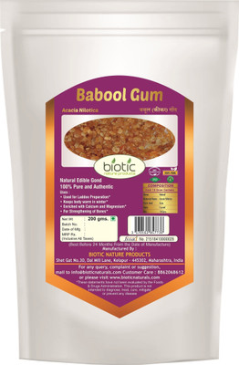 biotic Babool Gum, Babool Gond, Gond Kikar, Gum Acacia Nilotica, Gum Arabic, Laddoo Gond - 200 gms. Dried Gum(200 g, Pouch)
biotic Babool Gum, Babool Gond, Gond Kikar, Gum Acacia Nilotica, Gum Arabic, Laddoo Gond - 200 gms. Dried Gum(200 g, Pouch)