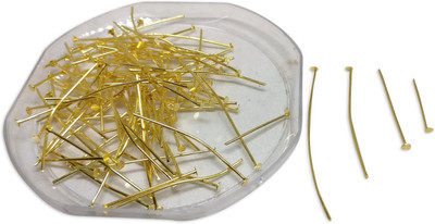 Aumni Crafts Jewellery Making Metal Iron Head Pins Mixed Size Range: 1.5 CM to 5 CM Thickness:0.7MM Pin Gold Color (Pack of 100 grams, 870 pieces)
Aumni Crafts Jewellery Making Metal Iron Head Pins Mixed Size Range: 1.5 CM to 5 CM Thickness:0.7MM Pin Gold Color (Pack of 100 grams, 870 pieces)