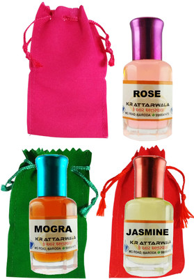 KR Attarwala Rose Mogra Jasmine Three 6ml Attar Roll-ons - Ittar Perfume Essential Oil Rollon Floral Attar(Rose)
KR Attarwala Rose Mogra Jasmine Three 6ml Attar Roll-ons - Ittar Perfume Essential Oil Rollon Floral Attar(Rose)