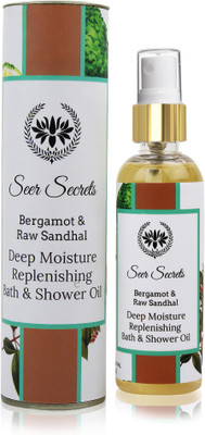 Seer Secrets Bergamot & Raw Sandhal Deep Moisture Replenishing Bath & Shower Oil(100 ml)
Seer Secrets Bergamot & Raw Sandhal Deep Moisture Replenishing Bath & Shower Oil(100 ml)