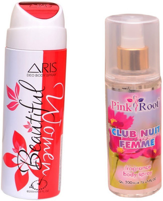 Pink Root CLUB NUIT FEMME BODY MIST 200ML WITH ARIS BEAUTIFUL WOMEN DEO BODY SPRAY FOR WOMEN 200ML(Set of 2)
Pink Root CLUB NUIT FEMME BODY MIST 200ML WITH ARIS BEAUTIFUL WOMEN DEO BODY SPRAY FOR WOMEN 200ML(Set of 2)