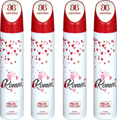 AROCHEM ROMEO , ROMEO , ROMEO AND ROMEO DYNAMIC PURE Deodorant Spray - For Men & Women(200 ml, Pack of 4)
AROCHEM ROMEO , ROMEO , ROMEO AND ROMEO DYNAMIC PURE Deodorant Spray - For Men & Women(200 ml, Pack of 4)
