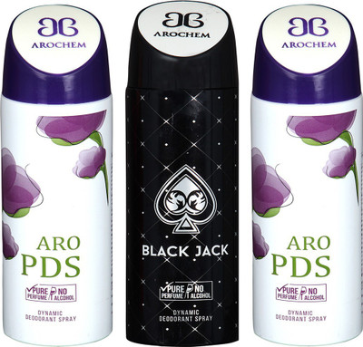 AROCHEM ARO PDS , BLACK JACK AND ARO PDS DYNAMIC PURE Deodorant Spray - For Men & Women(200 ml, Pack of 3)
AROCHEM ARO PDS , BLACK JACK AND ARO PDS DYNAMIC PURE Deodorant Spray - For Men & Women(200 ml, Pack of 3)