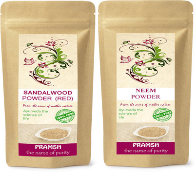 PRAMSH Premium Quality Red Sandalwood 300gm & Neem Leaves 100gm Powder Combo(400 g)
PRAMSH Premium Quality Red Sandalwood 300gm & Neem Leaves 100gm Powder Combo(400 g)