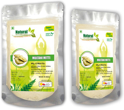 Natural Health and Herbal Products Natural Multani Mitti Powder for Face Pack 100 Gram * 2 Pack (200 Gm)(200 g)
Natural Health and Herbal Products Natural Multani Mitti Powder for Face Pack 100 Gram * 2 Pack (200 Gm)(200 g)