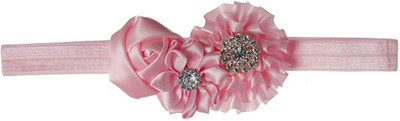 Smartcraft Baby Floral Elastic Headband with Stone - Pink Head Band(Pink)