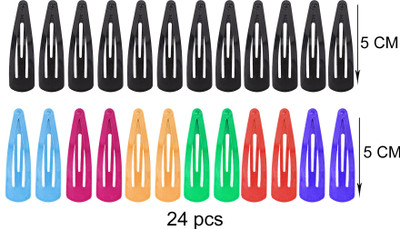 HONBON Set of 24 Pcs of 5 cm (6 Pairs of Black and 6 Pairs of Random plain color) Premium Metal Triangular Tik Tak Hair Pins or Clips Hair Accessories for Girls and Women And Baby Girls Tic Tac Clip(Black, Multicolor)
HONBON Set of 24 Pcs of 5 cm (6 Pairs of Black and 6 Pairs of Random plain color) Premium Metal Triangular Tik Tak Hair Pins or Clips Hair Accessories for Girls and Women And Baby Girls Tic Tac Clip(Black, Multicolor)