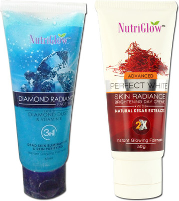 NutriGlow Set of 1 Diamond Radiance +1 Advance Perfect kesar fairness cream(Set of 2)
NutriGlow Set of 1 Diamond Radiance +1 Advance Perfect kesar fairness cream(Set of 2)