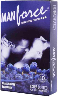 Manforce Black Grapes Dotted Condoms - 20 Pieces Condom(Set of 2, 20S)