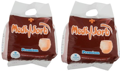 Medisorb Medium Adult Pull-Ups - Set of 2 packs Adult Diapers - M(20 Pieces)