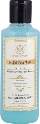 Khadi Natural AYURVEDIC ALOEVERA WITH SCRUB FACE WASH SLS & PARABEN FREE Face Wash(210 ml)