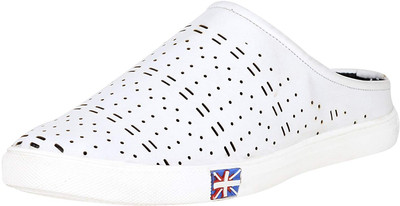 Koxko Stylish Slip On Sneakers For Men(White