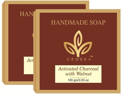 Org'era HANDMADE BUTTER SOAP ACTIVATED CHARCOAL(200 g, Pack of 2)