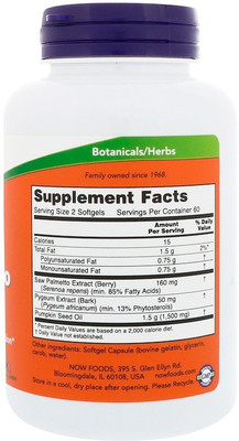 Now Foods Now Foods, Pygeum & Saw Palmetto, 120 Softgels(120 No)