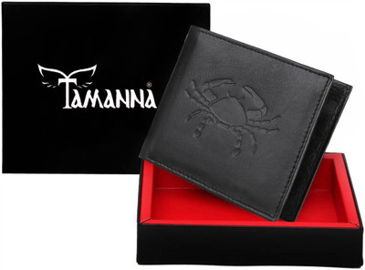Tamanna Men Casual Black Genuine Leather Wallet(1 Card Slot)