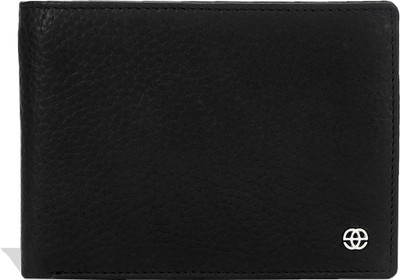 Eske Men Black Genuine Leather Wallet(4 Card Slots)