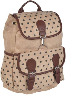 VAMSUM Polka Dot 15 Backpack(Brown), Light brown;brown