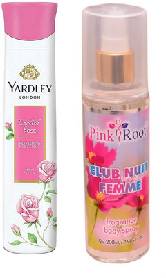 Pink Root CLUB NUIT FEMME MIST 200ML WITH YARDLEY LONDON ENGLISH ROSE DEO 150ML(Set of 2)
Pink Root CLUB NUIT FEMME MIST 200ML WITH YARDLEY LONDON ENGLISH ROSE DEO 150ML(Set of 2)