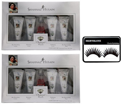 Marvalous eyelashes , Shahnaz Husain Diamond Plus Facial Kit (pack of 2)(Set of 3)