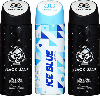 AROCHEM BLACK JACK , ICE BLUE AND BLACK JACK DYNAMIC PURE Deodorant Spray - For Men & Women(200 ml, Pack of 3)
AROCHEM BLACK JACK , ICE BLUE AND BLACK JACK DYNAMIC PURE Deodorant Spray - For Men & Women(200 ml, Pack of 3)