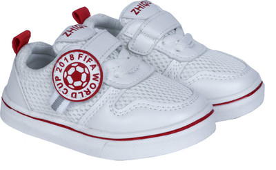 FEETWELL Boys & Girls Velcro Sneakers(White, Red