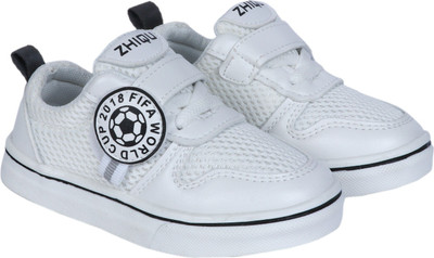 FEETWELL Boys & Girls Velcro Sneakers(White