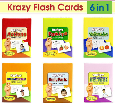 Smartcraft Combo Set of 6 Krazy Flash Cards ( Fruits+Action+Community Helpers+Body Parts+ Numbers +Vegetables)(Multicolor)
Smartcraft Combo Set of 6 Krazy Flash Cards ( Fruits+Action+Community Helpers+Body Parts+ Numbers +Vegetables)(Multicolor)