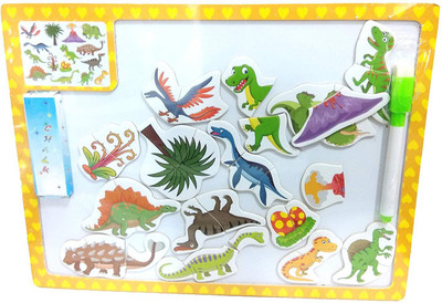 Happy GiftMart 3 in 1 Wooden Magnetic Puzzle White Board and Black Board with Chalk and Duster (Dinosaur)(15 Pieces)
Happy GiftMart 3 in 1 Wooden Magnetic Puzzle White Board and Black Board with Chalk and Duster (Dinosaur)(15 Pieces)