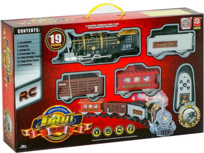 TOYGALAXY RC Toy Train & Track Set with 4 Cars, 4 Realistic Train Sounds, Smoke, Headlight for Kids(Multicolor)
TOYGALAXY RC Toy Train & Track Set with 4 Cars, 4 Realistic Train Sounds, Smoke, Headlight for Kids(Multicolor)