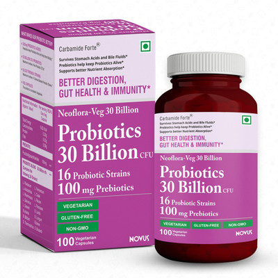 Carbamide Forte Probiotics Supplement 30 Billion cfu 16 Probiotic Strains with Prebiotics 100mg(100 No)
Carbamide Forte Probiotics Supplement 30 Billion cfu 16 Probiotic Strains with Prebiotics 100mg(100 No)