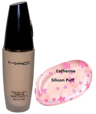 CATHERINE Silicon Puff,Mac Hyper Real Foundation(Set of 2)