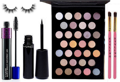styling two makeup brush , mac 32 shades eye shadow palette & liquid eyeliner & double effect mascara with eyelashes(Set of 6)
styling two makeup brush , mac 32 shades eye shadow palette & liquid eyeliner & double effect mascara with eyelashes(Set of 6)