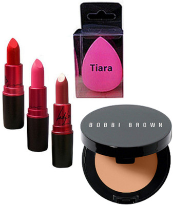 tiara Spounge Puff , Concealer ,Lipstick Pack Of 3(Set of 3)