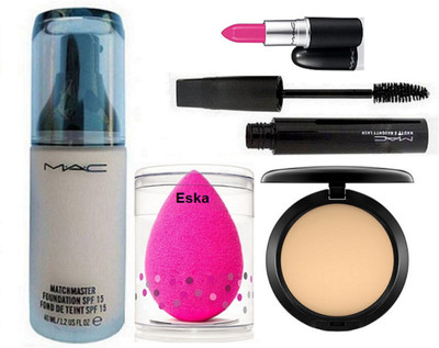 eska Sponge Puff, Matchmaster Foundation SPF15, Compact, Haute And Naughty Mascara, Candy Yum,yum Lipstick(Set of 5)
eska Sponge Puff, Matchmaster Foundation SPF15, Compact, Haute And Naughty Mascara, Candy Yum,yum Lipstick(Set of 5)