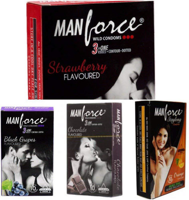 Manforce Premium flavoured condoms 10x4 Condom(Set of 4, 40S)