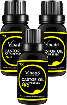 VIHADO Cold Pressed 100% Pure Castor Oil 7x Pro ( 20 ml) (PACK OF 3) Hair Oil(20 ml)
VIHADO Cold Pressed 100% Pure Castor Oil 7x Pro ( 20 ml) (PACK OF 3) Hair Oil(20 ml)