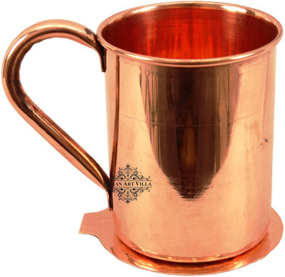 IndianArtVilla IAV-CCB-BW-197 Copper Mug(415 ml), Brown