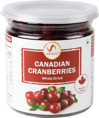 UMANAC Canadian Whole Dried Cranberries 250 gm (Pack of 2) Cranberries(500 g, Plastic Bottle)