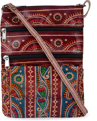 Zadell Designs Women Casual Brown Genuine Leather Sling Bag