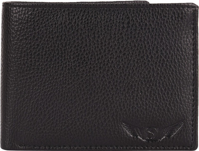 Skydove Men Black Genuine Leather Wallet(5 Card Slots)