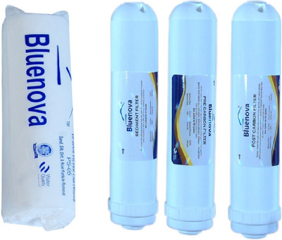 Bluenova Ro service kit with Inline set (Sediment + Pre-Carbon + Post Carbon) and Spun Solid Filter Cartridge(5, Pack of 4)
Bluenova Ro service kit with Inline set (Sediment + Pre-Carbon + Post Carbon) and Spun Solid Filter Cartridge(5, Pack of 4)