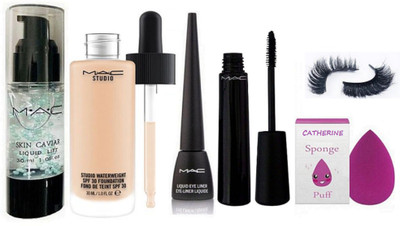 Catherine Sponge Puff,Skin Caviar Liquid Lift Face Primer,studio Waterweight Foundation, Liquid Eyeliner Waterproof,Mascara With Eyelashes(Set of 6)
Catherine Sponge Puff,Skin Caviar Liquid Lift Face Primer,studio Waterweight Foundation, Liquid Eyeliner Waterproof,Mascara With Eyelashes(Set of 6)