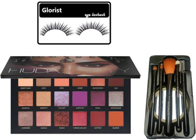 glorist Huda Beauty COMBO OF DESERT DUSK EYESHADOW PALLETE WITH WASHABLE BRUSH SET WITH MIRROR & 1 PAIR EYELASHES(Set of 3)
glorist Huda Beauty COMBO OF DESERT DUSK EYESHADOW PALLETE WITH WASHABLE BRUSH SET WITH MIRROR & 1 PAIR EYELASHES(Set of 3)