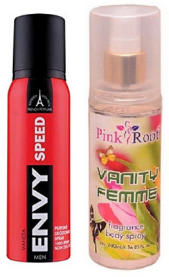 Pink Root VANITY FEMME MIST 200ML WITH ENVY SPEED DEO 120ML(Set of 2)