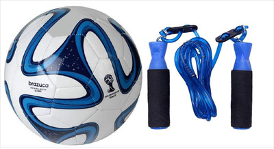 Aks Blue brazuca Football Size-5+ Jumping Rope Football Kit