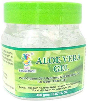 Sun Fragrances Aloe Vera Gel - No Parabens, No added Water, Pure & Thick for all skin type 450gms|15.87 FL OZ(450 g)
Sun Fragrances Aloe Vera Gel - No Parabens, No added Water, Pure & Thick for all skin type 450gms|15.87 FL OZ(450 g)